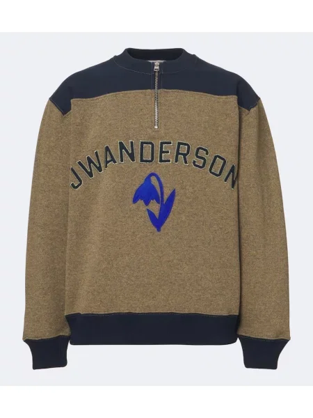 Pulover Jw Anderson cu broderie de lână bej