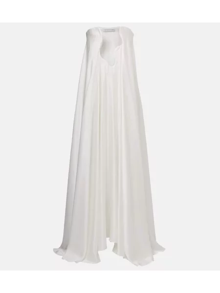 Svilena maksi obleka Christopher Esber bela