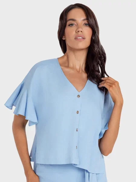 Лляна блуза Marc&andre блакитна