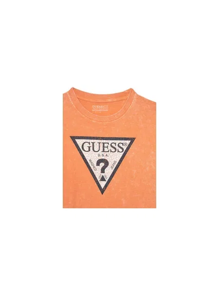Guess Majica Relaxed Fit oranžna