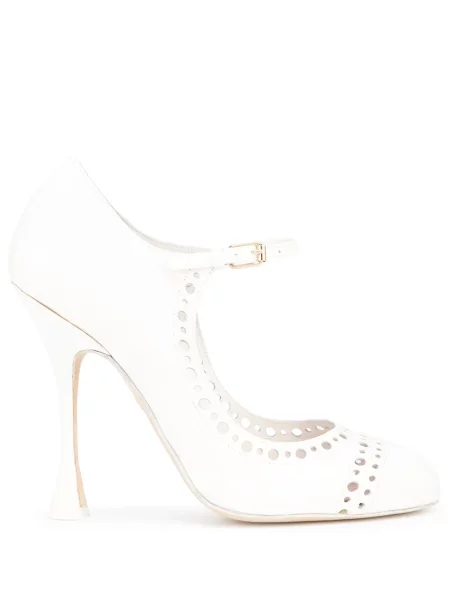 Pantofi cu toc Giambattista Valli din piele alb