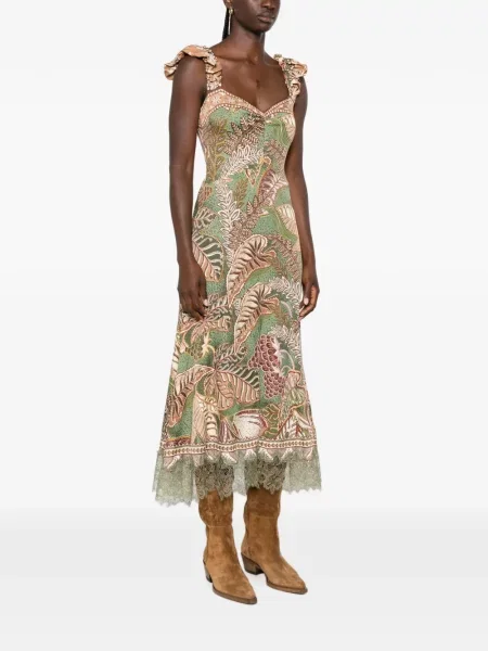 Rochie midi Farm Rio cu imagine verde
