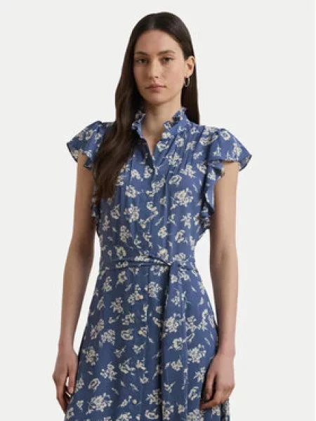 LAUREN RALPH LAUREN Košilové šaty Modrá béžové