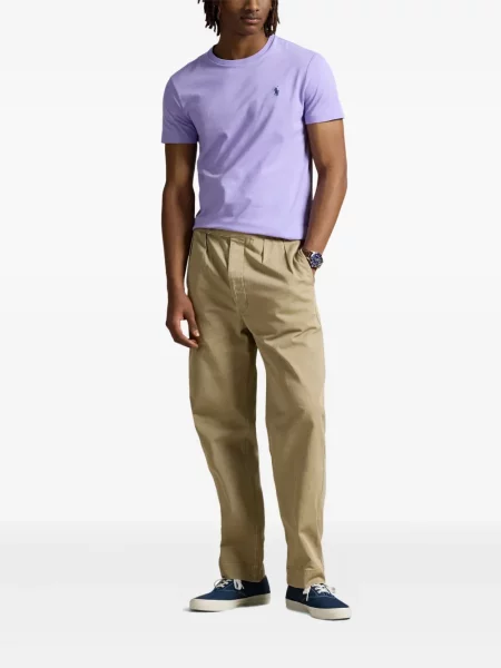 Kožené tričko Polo Ralph Lauren bez podpatku zelené