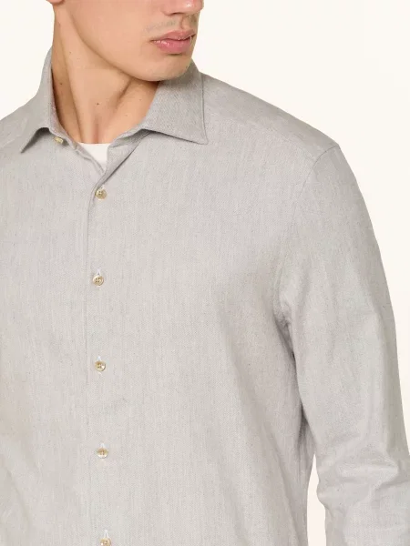 Stenströms Flanelová Košile Slim Fit světle šedá