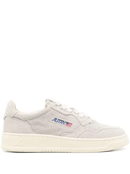 Sneakerși Autry din piele de căprioară alb