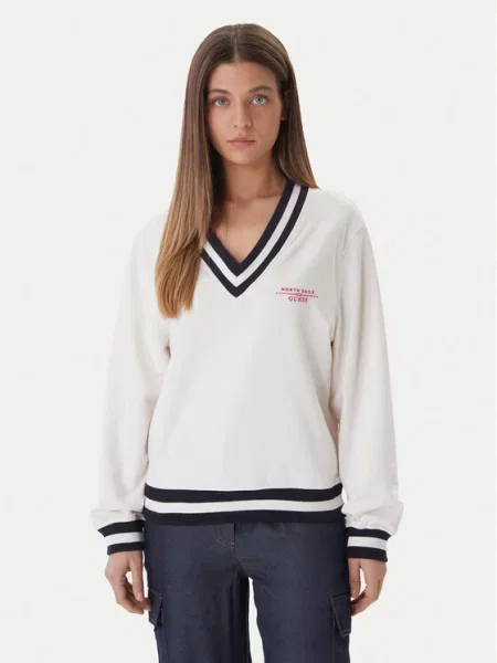 Guess Bluza GUESS x NORTH SAILS Écru beżowa
