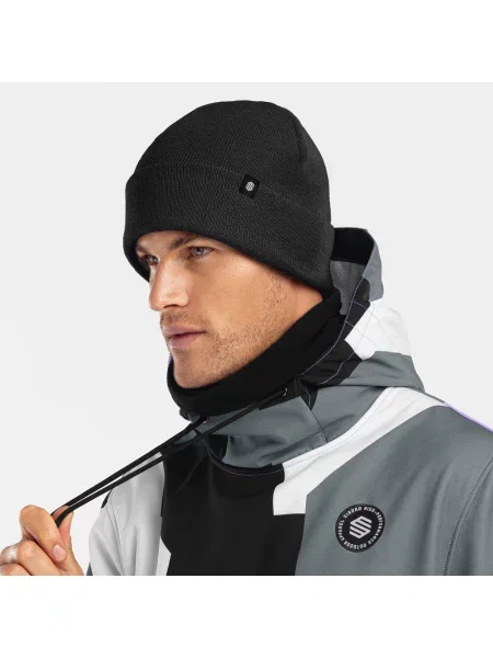 Czapka zimowa beanie męska Snowflake czarna