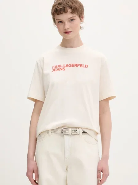 Karl Lagerfeld Jeans tričko béžové