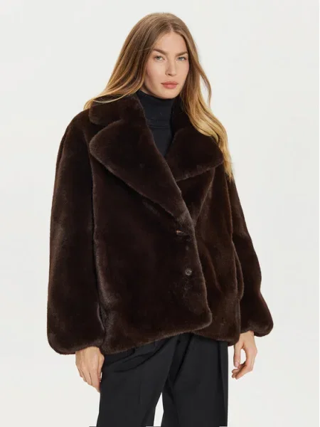 Blană palton de blană Pinko maro