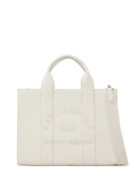 Karl Lagerfeld Geantă tip sac Rue St-Guillaume Mittelgroße Tote Bag alb