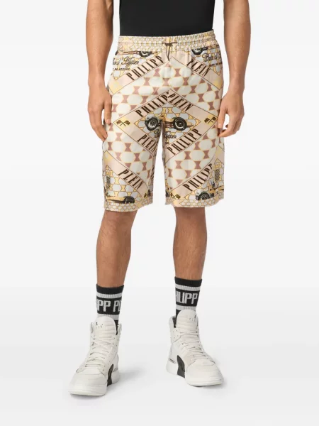 Pantaloni scurți Philipp Plein de mătase cu imagine