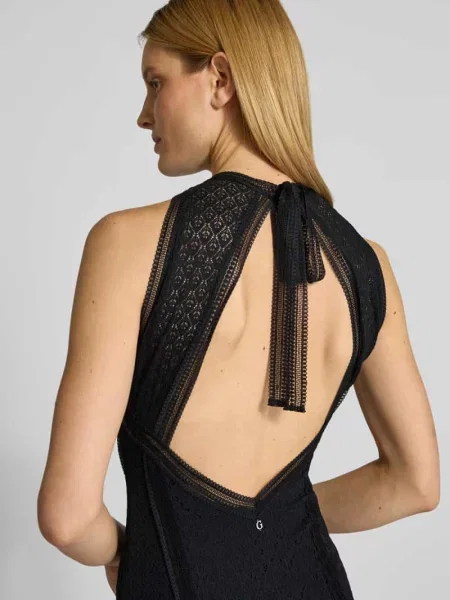 Sukienka maxi z koronką i rozporkiem model NEW LIZA' Guess czarna