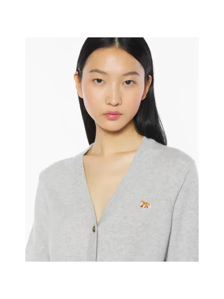 Kardigan Maison Kitsune wełniany szary