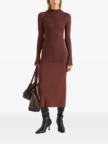 Rochie Proenza Schouler de mătase maro