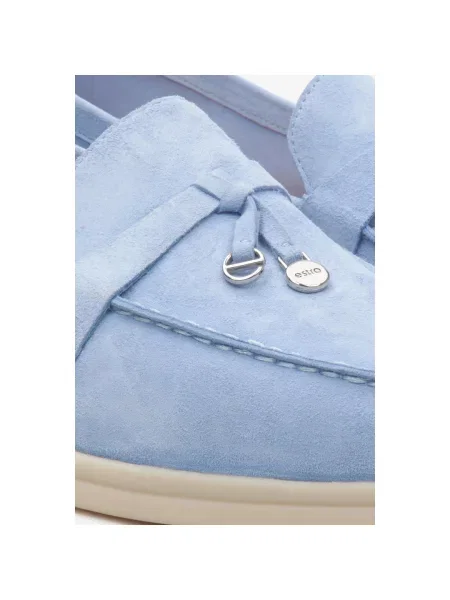 Велюровые лоферы Estro голубые