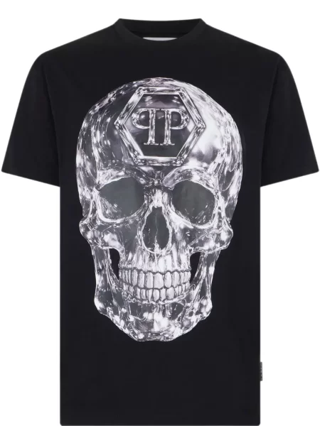 Tricou Philipp Plein din jerseu negru