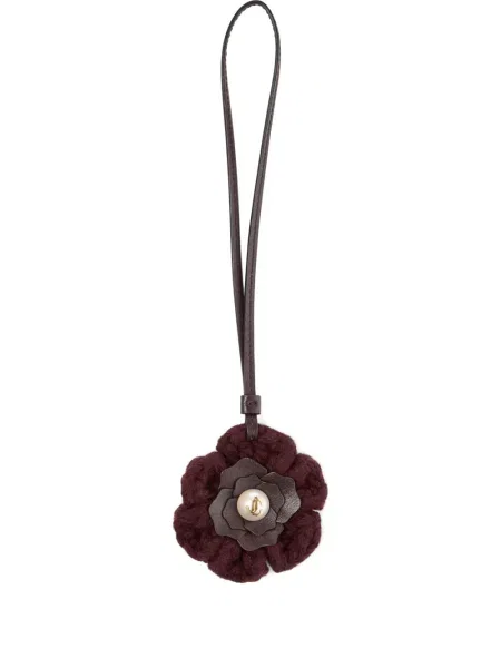 Pandantiv Jimmy Choo cu model floral tricotate maro