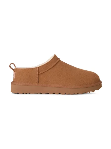 Semišové papuče UGG Classic Micro hnědá