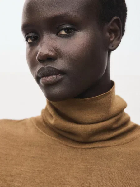 Водолазка MANGO акрил/вовна коричневий