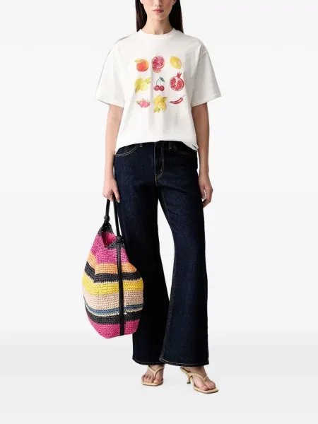 Tricou Never Fully Dressed cu imagine alb