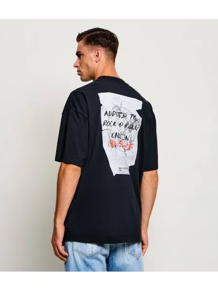 AllSaints Tricou Caller | Oversize fit negru