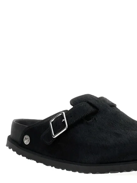 Papuci tip mules Birkenstock cu cataramă negru