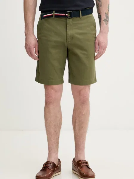 Tommy Hilfiger σορτς ανδρικά με ελαστάν πράσινο
