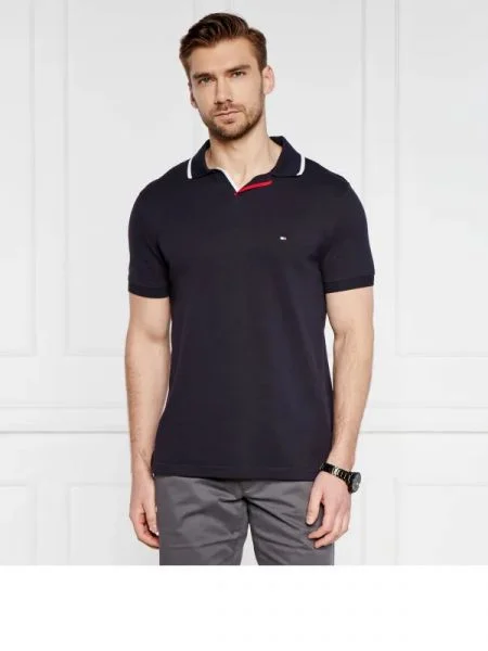 Tommy Hilfiger Tenisz póló TIPPED kék