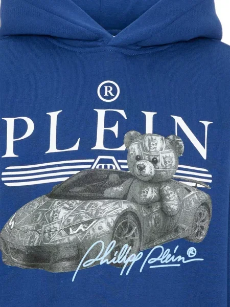 Bluza z kapturem dziecięca Philipp Plein niebieska