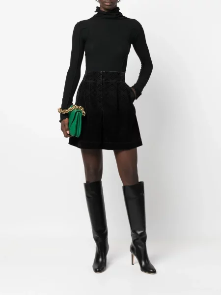 Кадифени шорти Alberta Ferretti черно