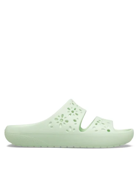 Pantofi Crocs cu model floral clasici verde