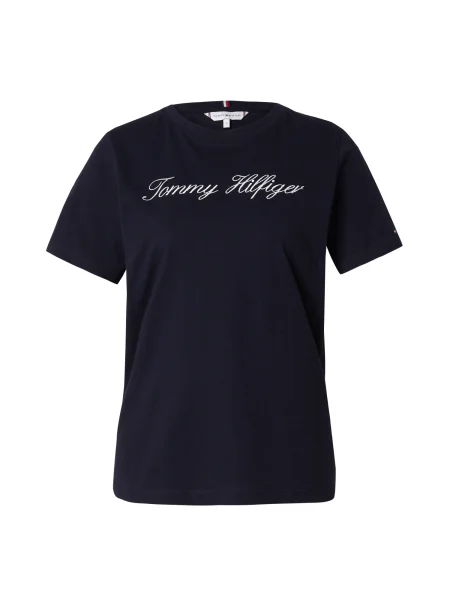 Tommy Hilfiger Tricou Script Bleumarin alb
