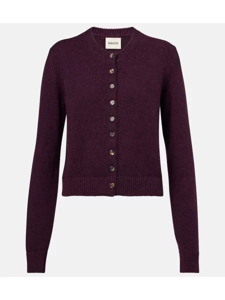 Cardigan Khaite din cașmir bordo