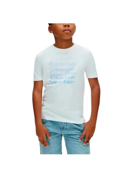 Tricou copii Calvin Klein Jeans alb