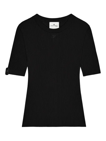 Tricou Courreges tricotate negru