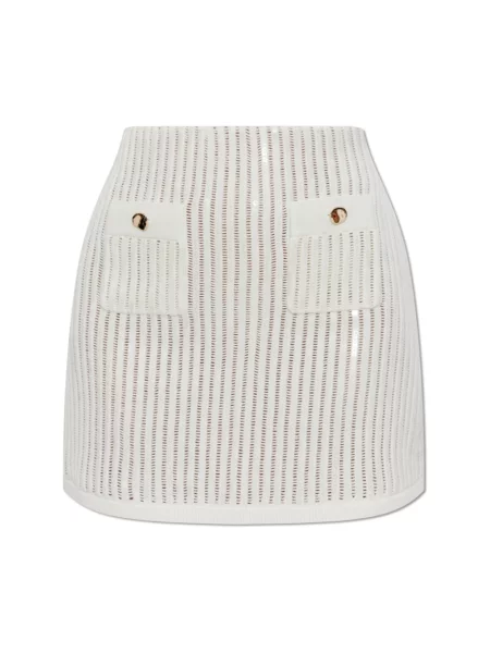 Mała mały spódnica mini Self-portrait z cekinami biała