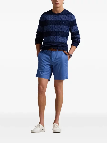 Prošívaná lněná květinová džínová bunda Polo Ralph Lauren modrá