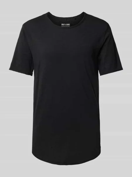 T-shirt z okrągłym dekoltem model ‘BENNE’ Only & Sons czarna
