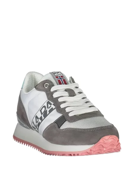 Sneakerși Napapijri din piele de căprioară alb