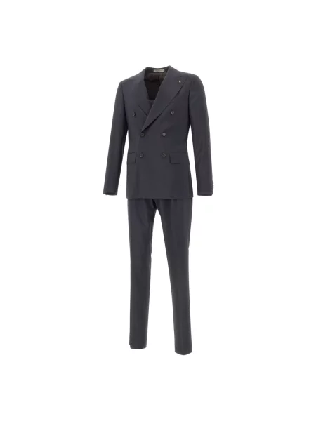 Garnitur Corneliani wełniany dwurzędowy czarny