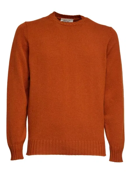 Pulover Filippo De Laurentiis cu decolteu rotund lung portocaliu