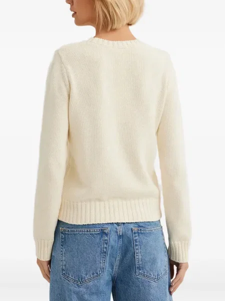 Pulover Sporty & Rich cu broderie de lână