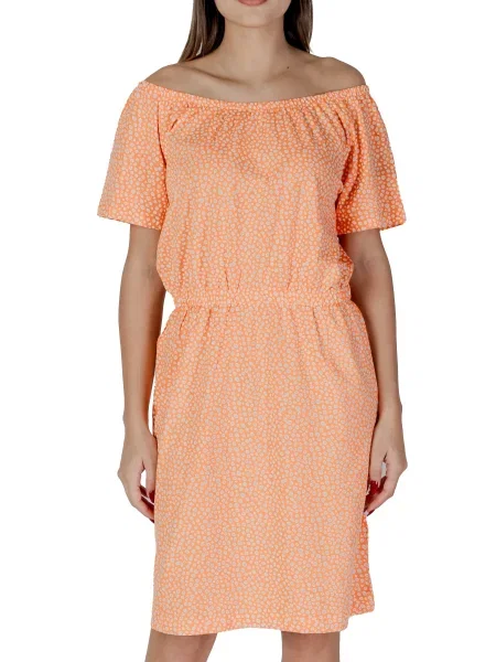 Rochie B.young cu buline portocaliu