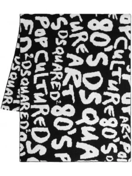 Fular Dsquared2 de lână cu autograf