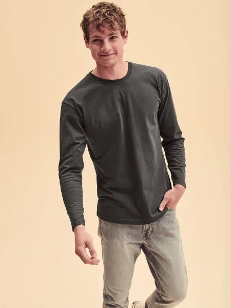 Majica z dolgimi rokavi Fruit Of The Loom siva