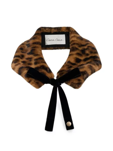Gulerat fular Cara Cara cu imagine cu model leopard maro