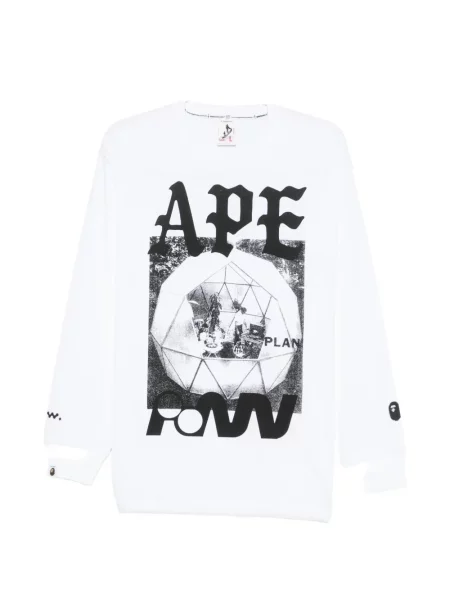 Tricou A Bathing Ape® cu imagine alb