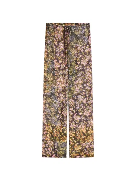 Pantaloni Dries Van Noten din jacard maro