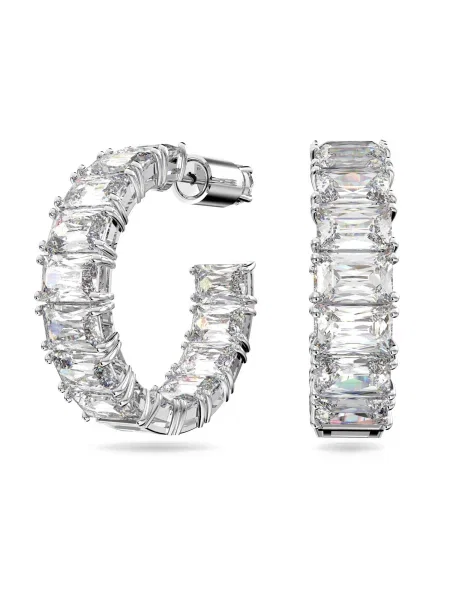 Swarovski Cercei / transparent argintiu